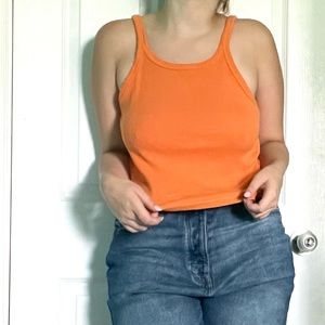 simple orange strap tank top
